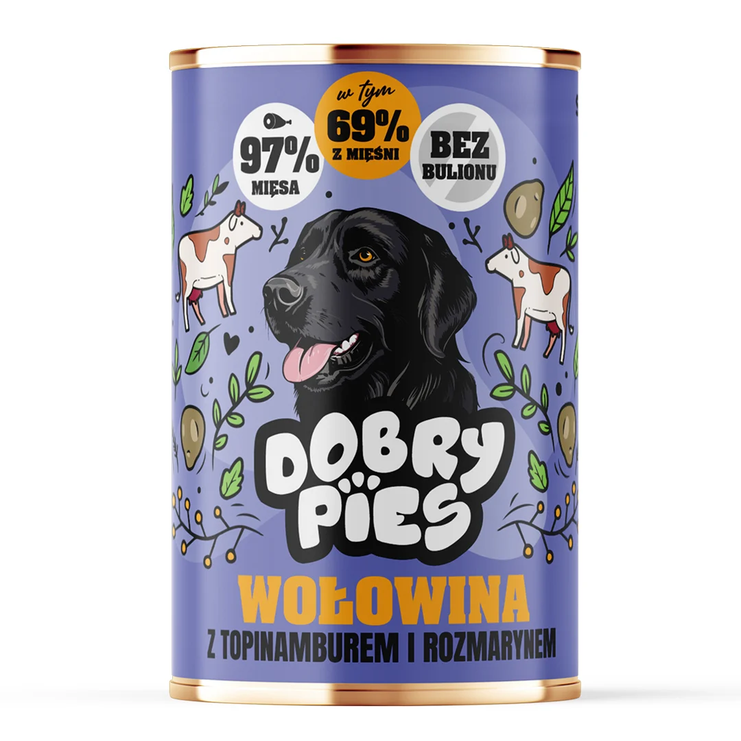 dobry-pies-wołowina-topinambur Dobry Pies Wołowina z topinamburem i rozmarynem 400g