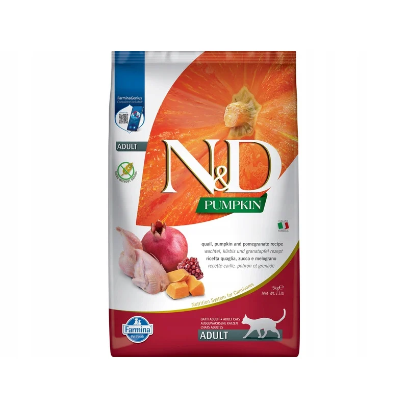 Farmina N&D Pumpkin Quail Pomegranate Adult Cat 5kg dla Kotów