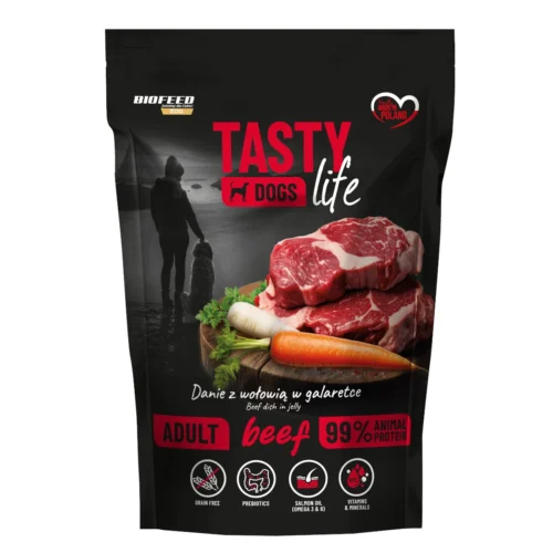 Biofeed Tasty Dogs Life Beef Danie z Wołowiną w Galaretce 150g