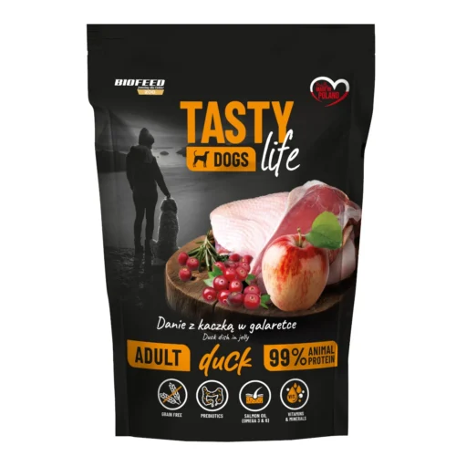 Biofeed Tasty Dogs Life Duck Danie z Kaczką w Galaretce 500g