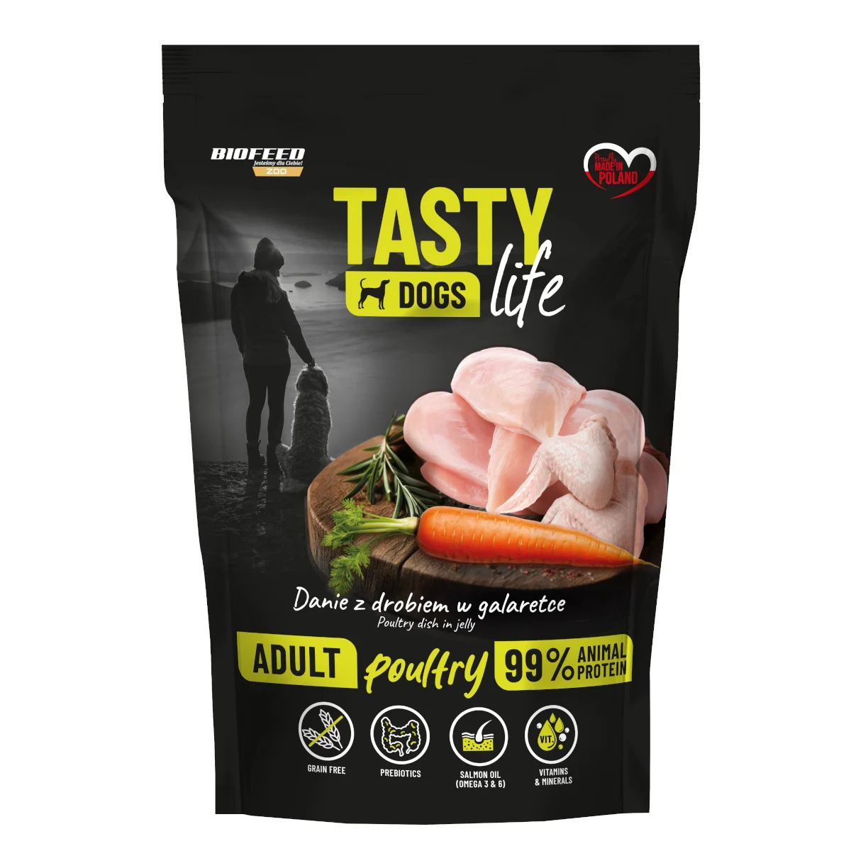 Biofeed Tasty Dogs Life Poultry Danie z Drobiem w Galaretce 500g