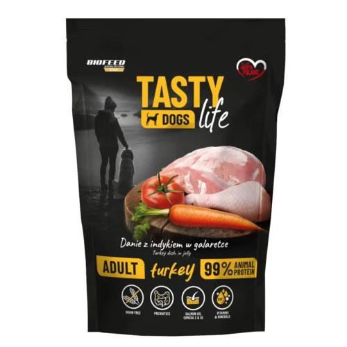 Biofeed Tasty Dogs Life Turkey Danie z Indykiem w Galaretce 500g