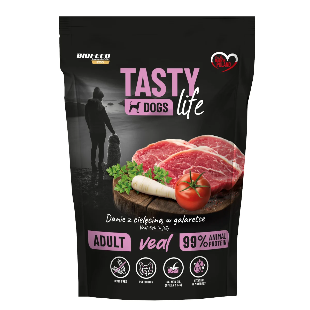 Biofeed Tasty Dogs Life Veal Danie z Cielęciną w Galaretce 150g