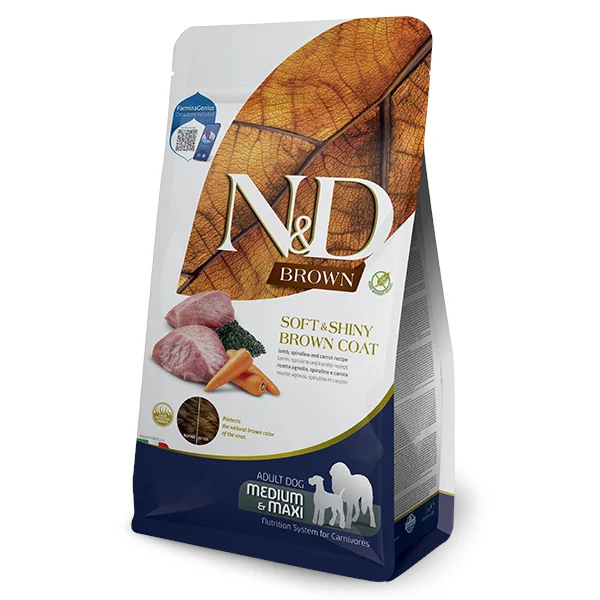 Farmina N&D Brown Lamb, Spirulina and Carrot Adult Medium & Maxi 7kg