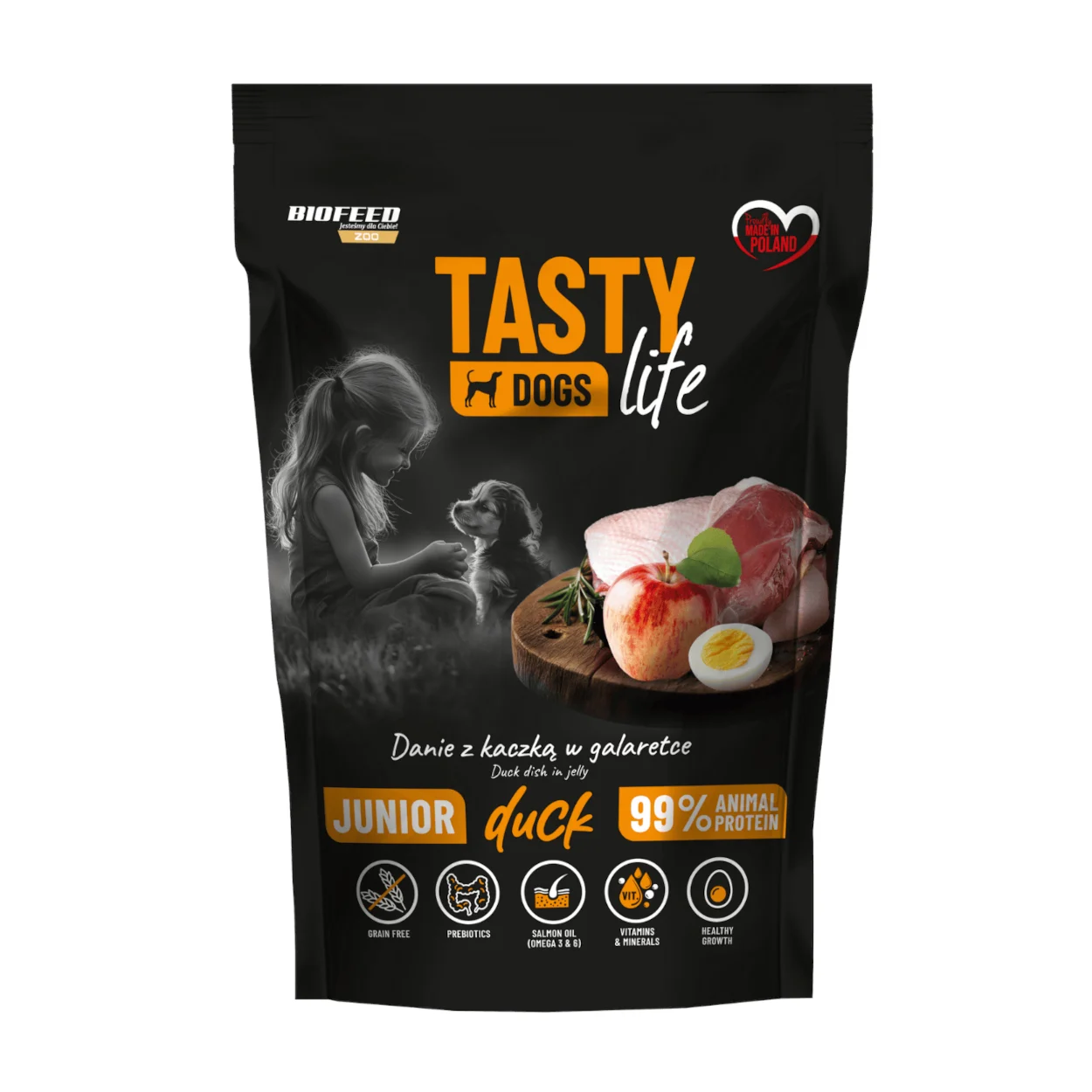 Biofeed Tasty Dogs Life JUNIOR Duck Danie z Kaczką w Galaretce 150g