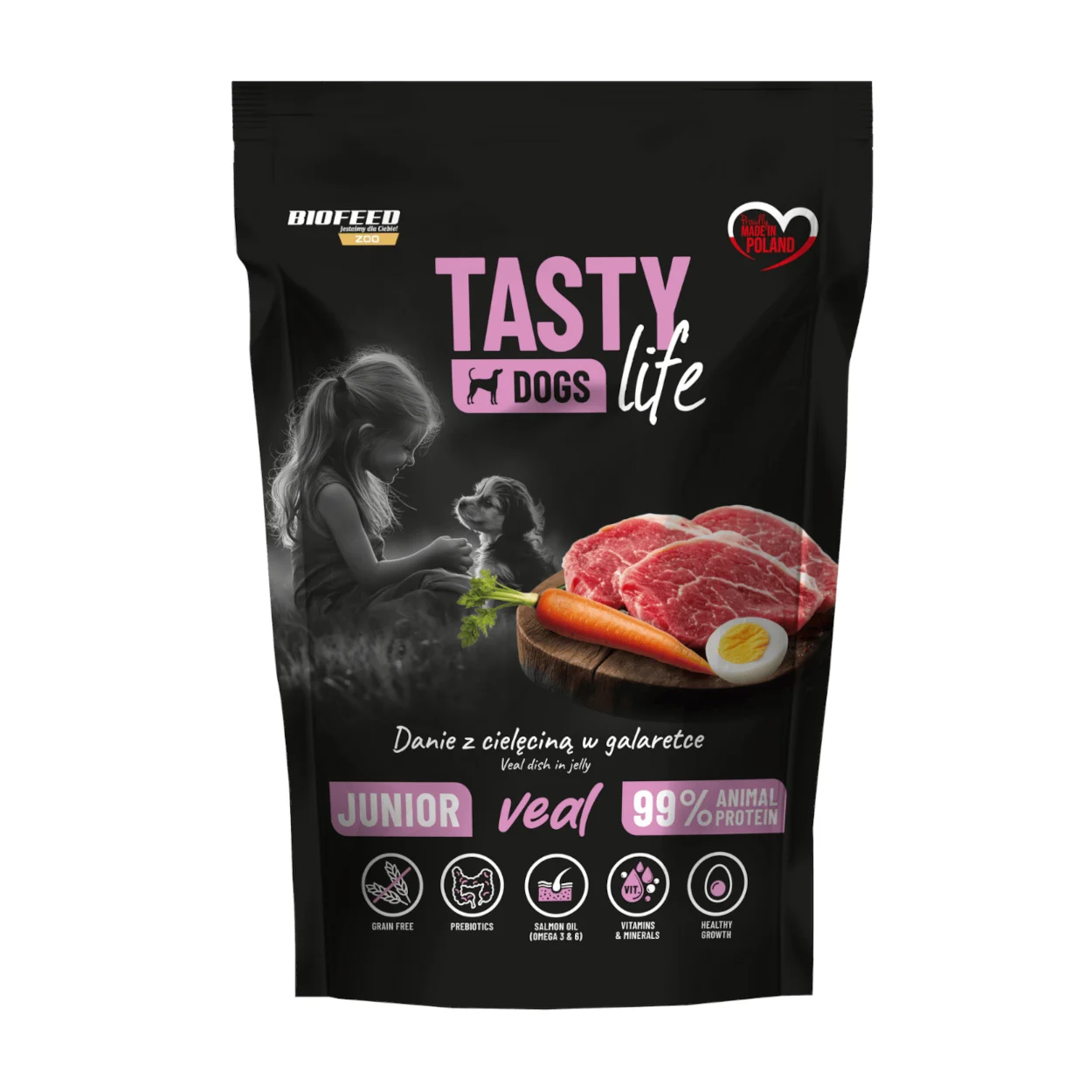 Biofeed Tasty Dogs Life JUNIOR Veal Danie z Cielęciną w Galaretce 150g