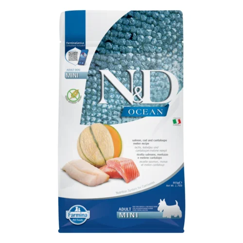 Farmina N&D Ocean Salmon, Cod & Cantalupe Melon Mini Adult 800g