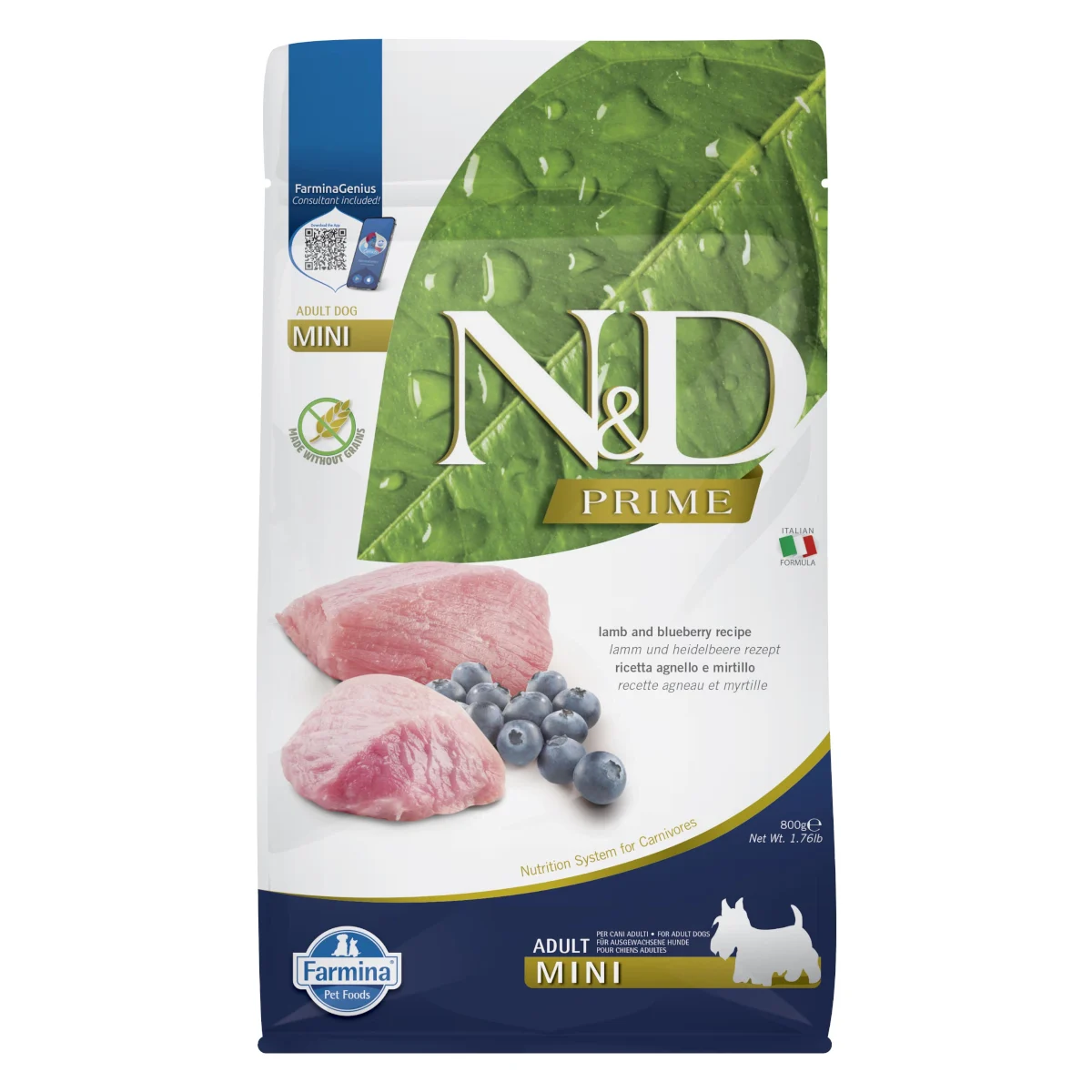 Farmina N&D Prime Lamb & Blueberry Mini Adult 800g