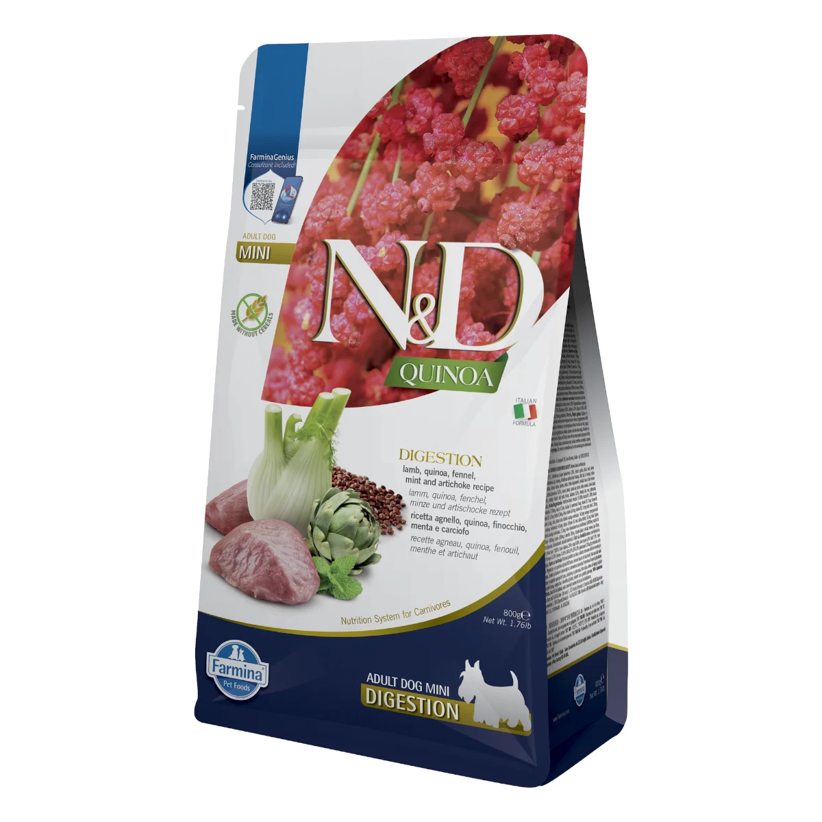 Farmina N&D Quinoa Dog Digestion Lamb Mini Adult 800g