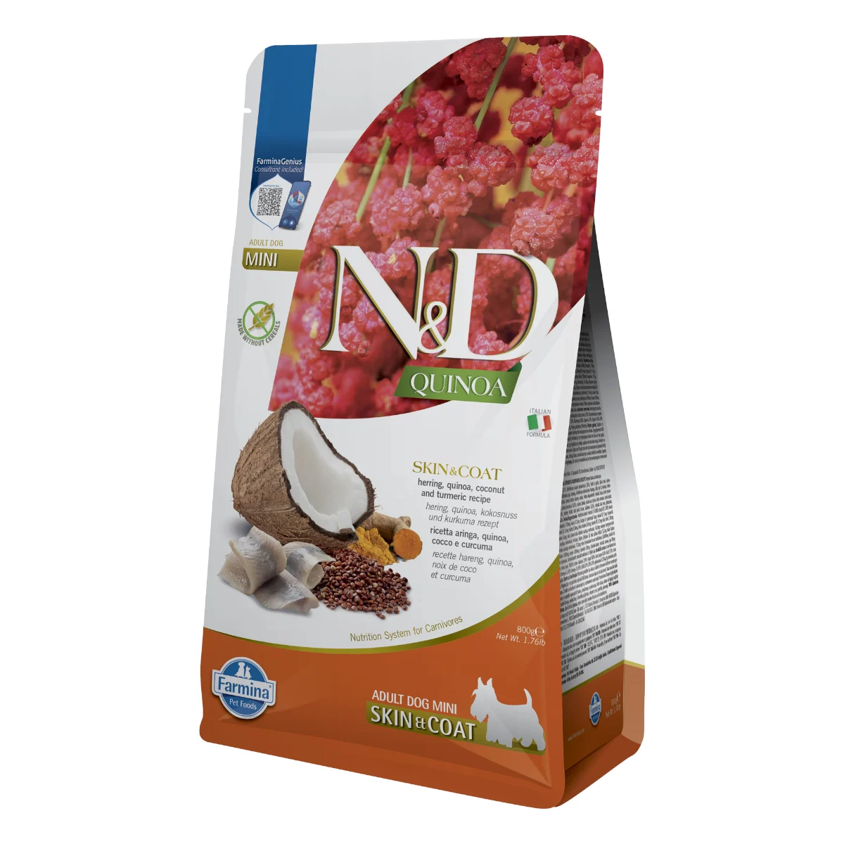 Farmina N&D Quinoa Skin & Coat Herring Mini Adult 800g