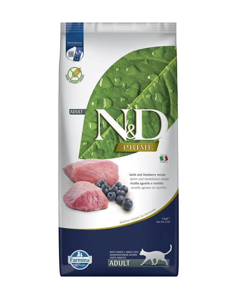 Farmina N&D Prime Lamb & Blueberry Adult Cat 10kg