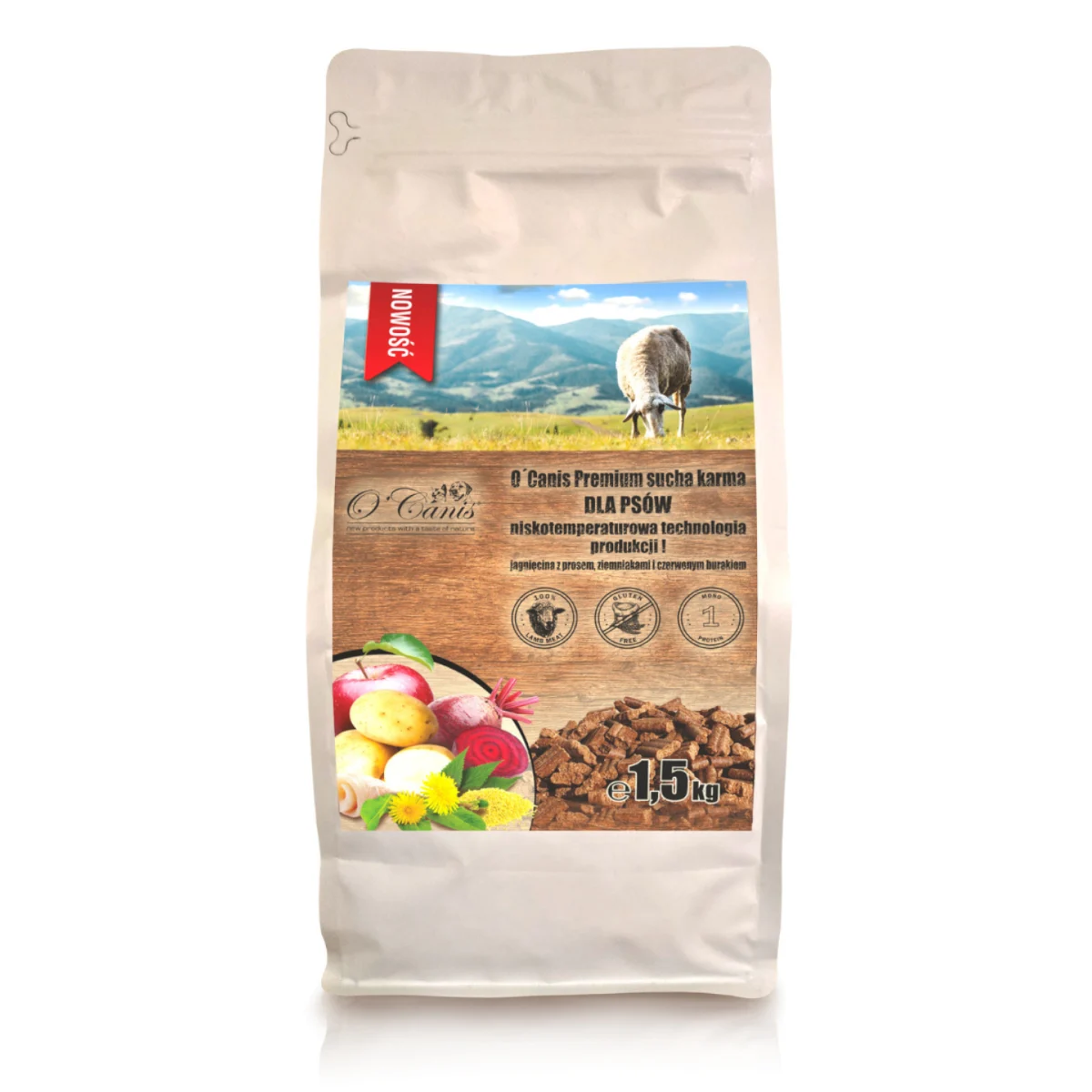 O'Canis Premium Jagnięcina Proso 1,5kg