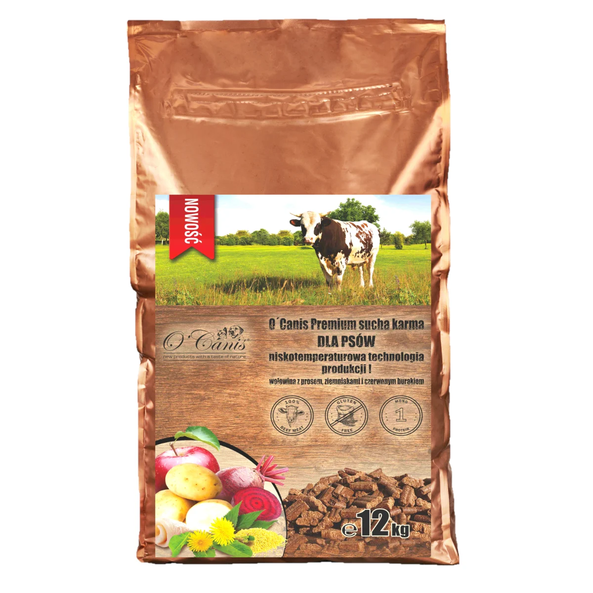 O'Canis Premium Wołowina Proso 12kg