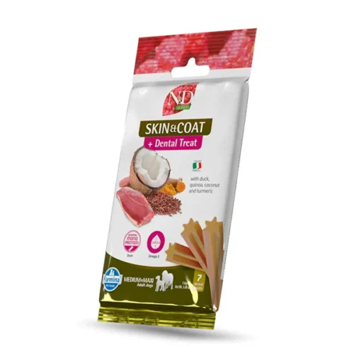 TREAT-nd-quinoa-DUCK-100g Farmina N&D Quinoa SKIN COAT DENTAL Treat Duck Adult M 100g przysmak dentystyczny