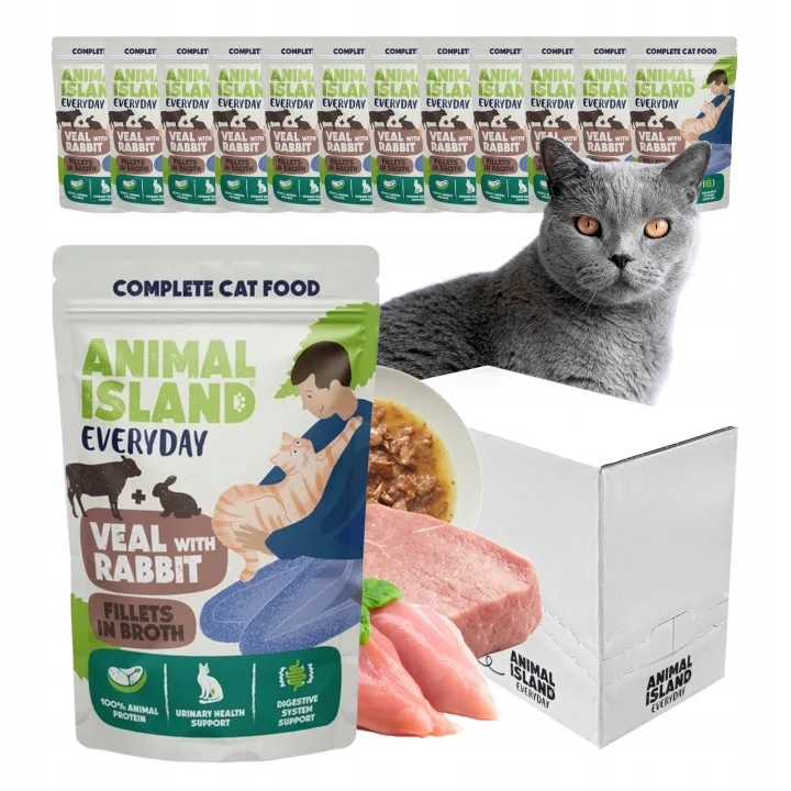 Animal Island EVERYDAY 12X85g cielęcina i królik