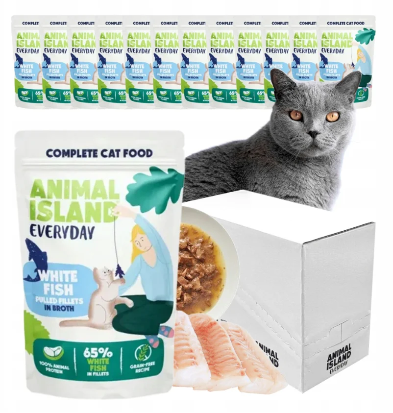 Animal Island EVERYDAY SASZETKA 12X85g biała ryba