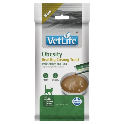 VET LIFE OBESITY Creamy Treats With Chicken and Tuna 60g z kurczakiem i tuńczykiem