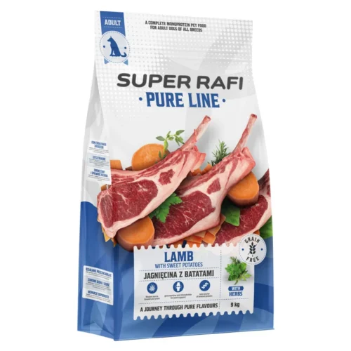 SUPER RAFI Pure Line LAMB Adult 9kg MONOBIAŁKOWA jagnięcina z batatami